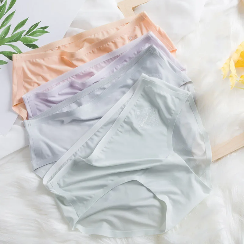 

Roseheart Spring Women Fashion Purple Cotton Mid Waist Seamless One-Piece Panties Underwear Lingerie Briefs Underpants M L XL