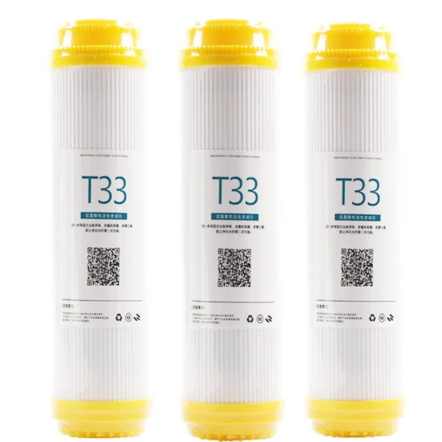 YenvQee 10นิ้วตลับคาร์บอน CTO กรองน้ำลบอินไลน์เพื่อลบคลอรีนฟลูออรีนเครื่องกรองน้ำอุปกรณ์เสริม 6