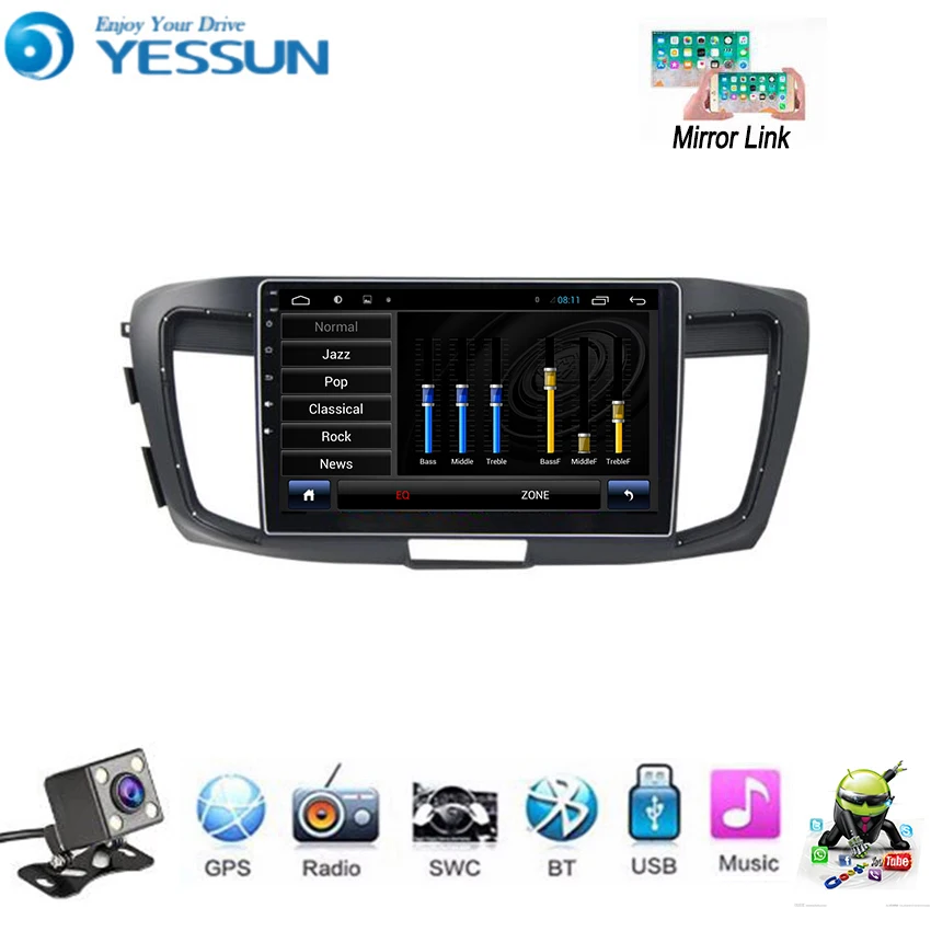 Автомобильный мультимедийный плеер YESSUN для Honda Accord 9 2013 ~ 2018 Android автомагнитола GPS