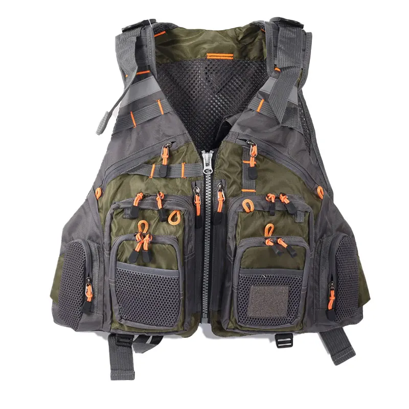 

New Breathable Fishing Mesh Vest Outdoor Sports Fly Swimming Adjustable Jacket With Multi-pockets No Foam Fishing Tackle X501G