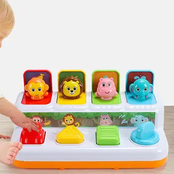 

1Pc Interactive Pop-up Animals Toy Electronic Educational Game Cute Music Toys Learning Development Toy for Baby Toddlers