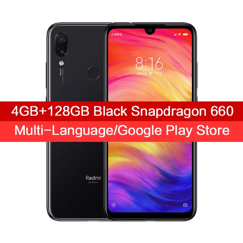 Black 4GB 128GB Глобальная версия Xiaomi Redmi Note 7 4 GB 64 GB Snapdragon 660 48MP+ 13MP двойной Камера 6,3 ''полный Экран 4000 mAh 4G LTE смартфон оты - Цвет: Black 4GB 128GB