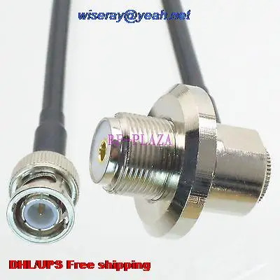 DHL/EMS 50 шт. кабель 10FT BNC штекер для UHF SO239 Женская переборка 90 градусов угол RG58 косичка перемычка Кабель-A2