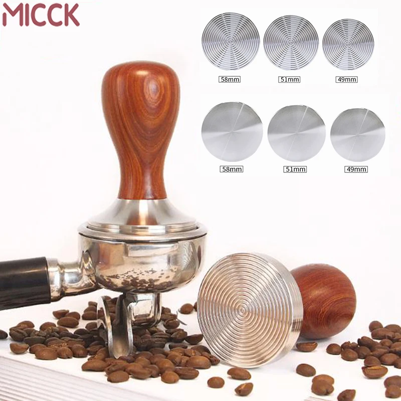 Темпер для кофе MICCK 49 мм/51 мм/58 мм Whorl плоским основанием инструмент кафе бариста