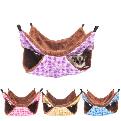 Hot Set Double Thick Plush Warm Bed Rat Hammock for Hamster House Hanging Nest Sleeping