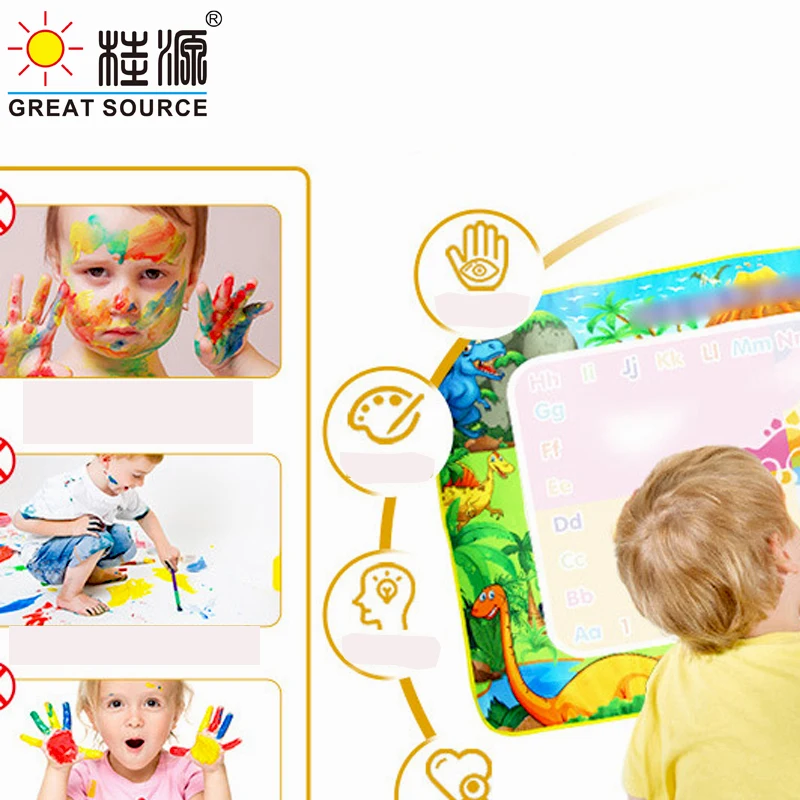 Big Doodle Mat Baby Water Drawing Mat & Magic Pens & Stamps Set Painting Board Educational Toys (160*120cm(62.99"*47.3")(3PCS)