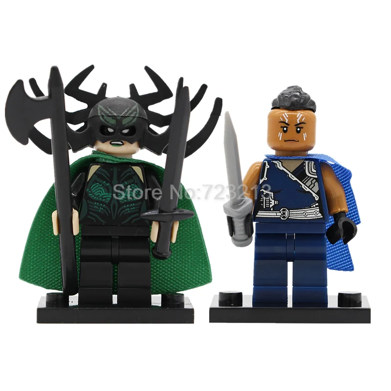 Heimdall герой фигурка одна Rig Asgard Тор Ragnarok Heimdallr строительные блоки фильм Набор модельные комплекты кирпичей игрушки - Цвет: Hela and Valkyrie