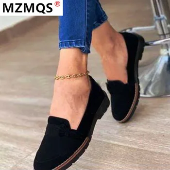

2020 Genuine Leather Flats Casual Slip On Loafers Woman Shoes Comfortable Soft Bottom Flat Shoes Vintage Style Woman Footwear