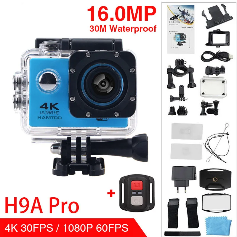 

HAMTOD H9A Pro 2.0 inch LCD 4k ultra HD action camera support WiFi Sport Camera with Remote Control & Waterproof Case