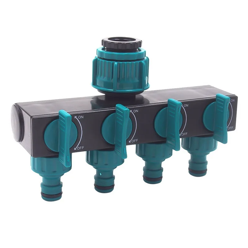 

1/2"-3/4"-1" Garden Hose Splitters Irrigation Adapter 4-way Water Hose Connectors Female Thread Tap Connectors European Standard