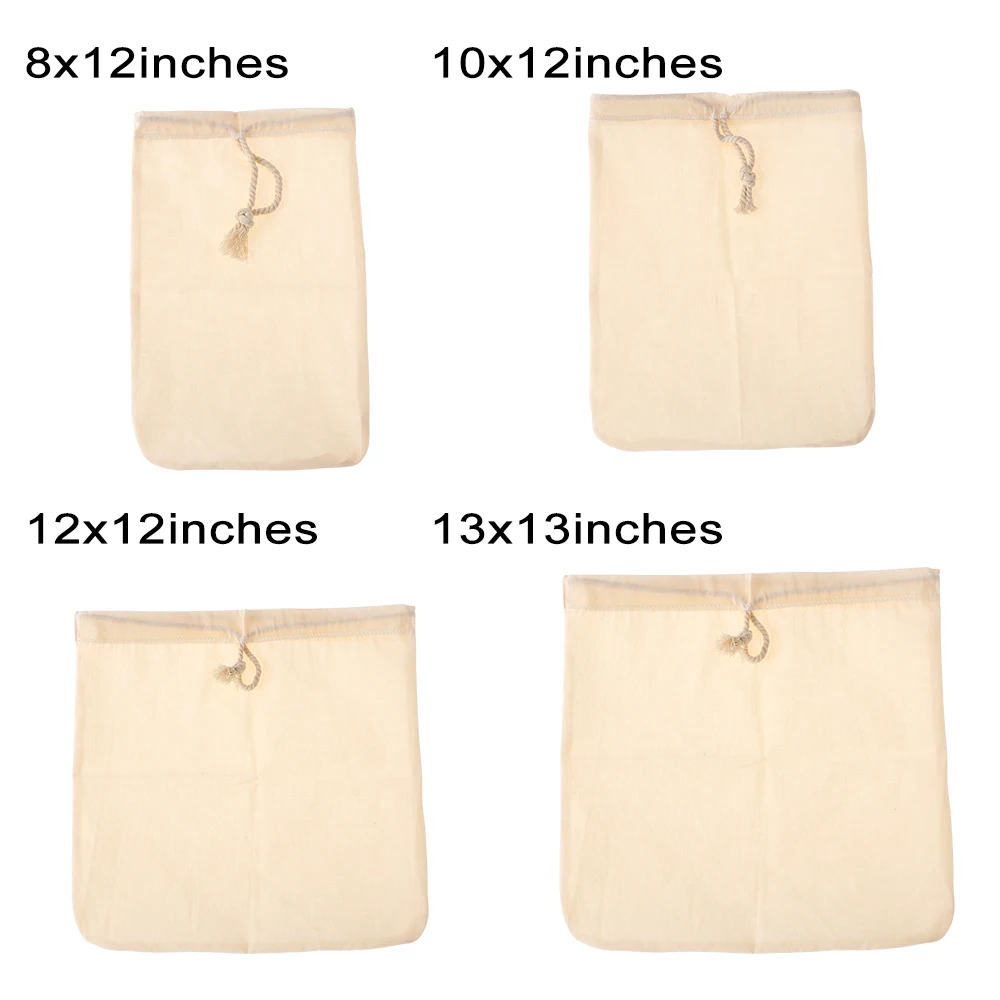 Многоразовый хлопковый фильтр для молока и орехов на шнурке тонкий сетчатый