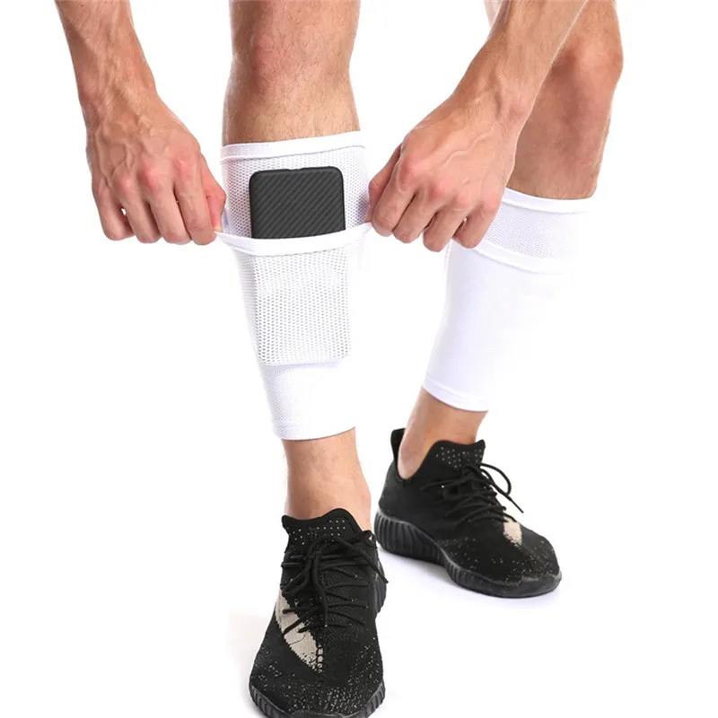 Взрослые Дети ноги поддержки Защитные носки для футбола Щитки на голени для футбола ноги рукава с голенью