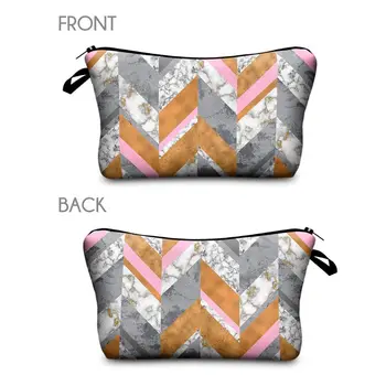 

Multifunction Marble Triangles Printing Cosmetic Bag Makeup Case Travel Pouch Q0KE