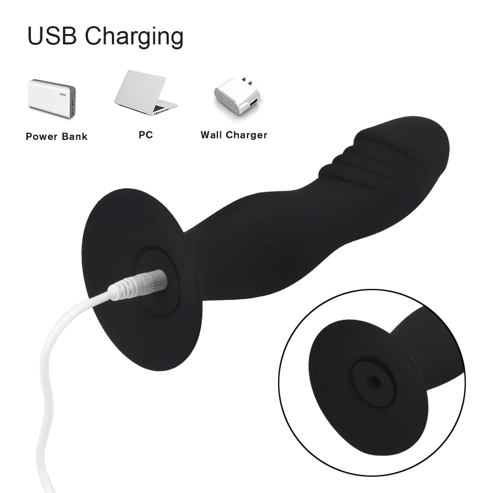 Butt Plug Vibrating Wireless Remote Control 10 Speeds Dildo Anal Vibrator G-spot Prostate Massager Suction_voghion.com