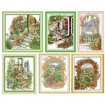 

Counted Cross Stitch Kit Comfortable Frontage Pattern Printed Canva 11CT 14CT Print Stamped Fabric Kit Needlework Embroidery Set