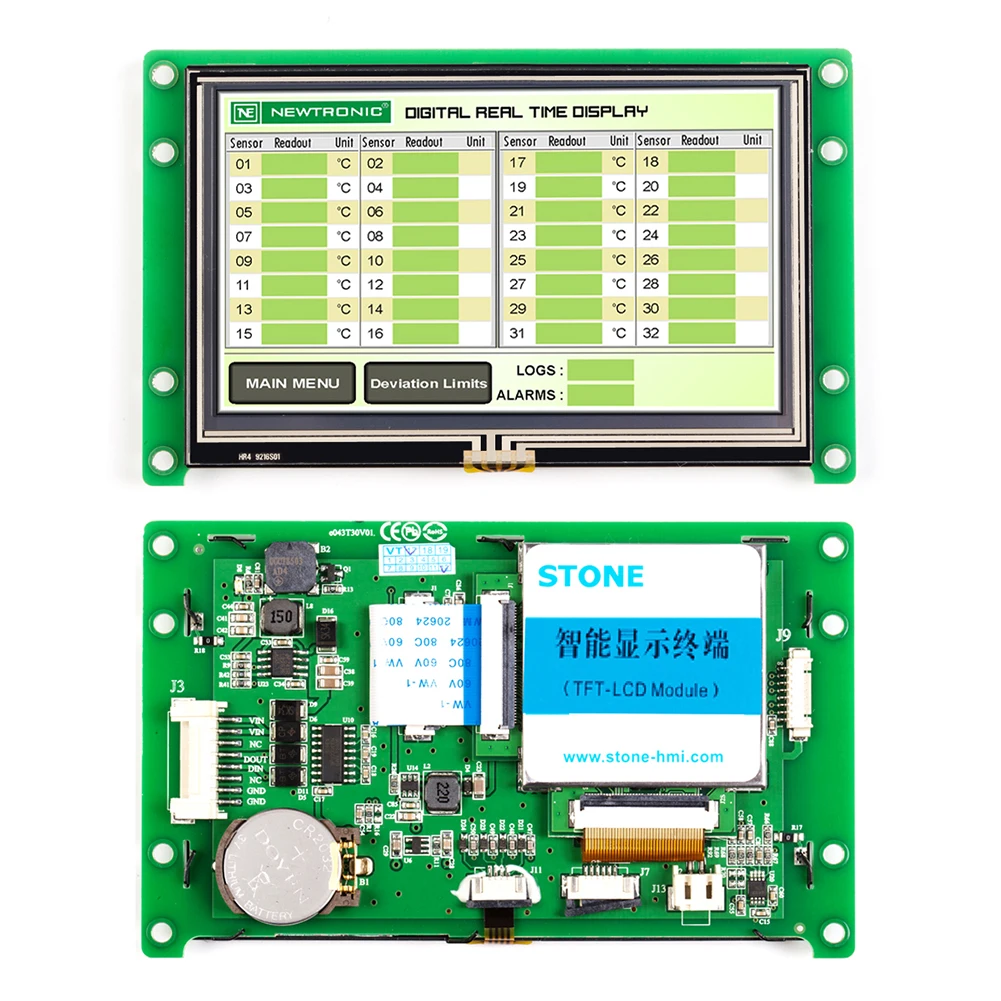 

4.3 inch TFT LCD Module with touch screen & CPU & serial interface