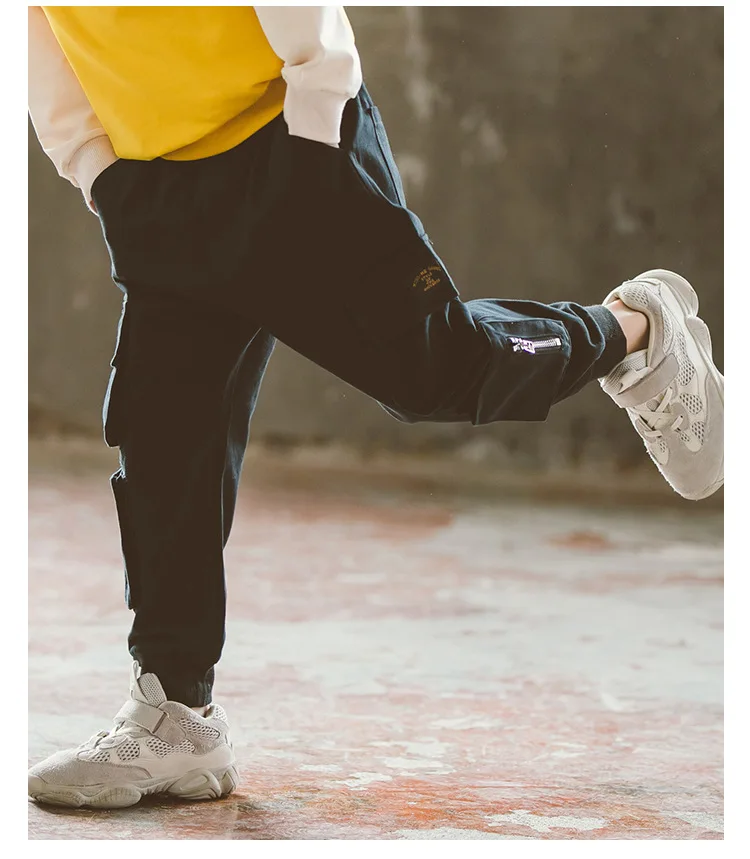 CHILDREN'S Trousers New Style Spring And Autumn Boys' Casual Pants Korean-style Fashion Big Boy Loose Bib Overall Handsome