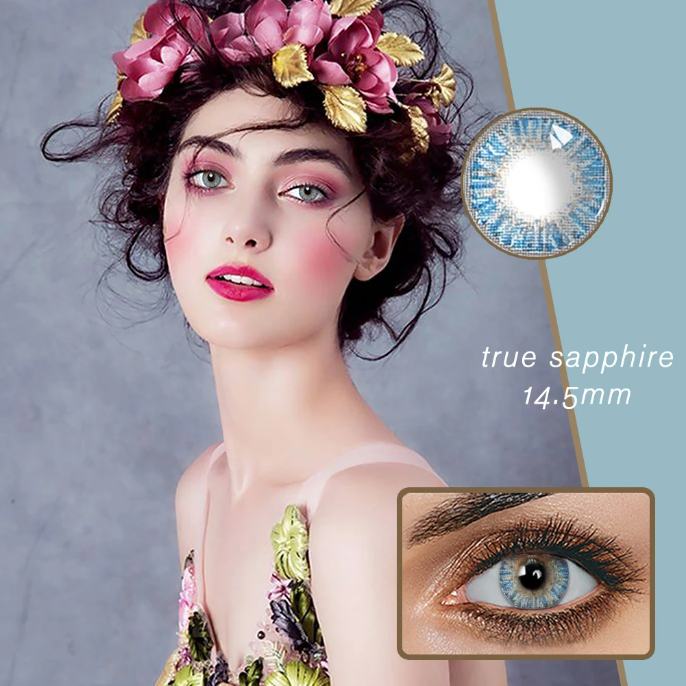 2X Снежный эльф серии цветные контактные линзы ed для глаз Мягкие ежемесячные