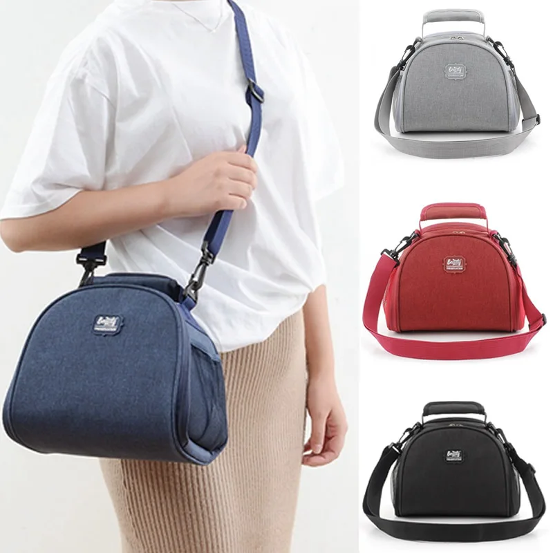 

Fashion Diagonal Cross Lunch Bag Picnic Portable Cooler Bag Thermal Food IceLunch Box Multifunction Capacity Insulated Tote