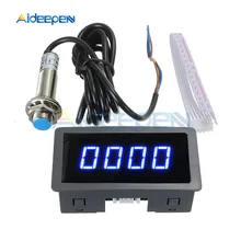 0,56 ''tacómetro Digital a 4 LED verde taquicardia ventricular RPM medidor de velocidad con Hall interruptor con Sensor de proximidad NPN 24V 12V