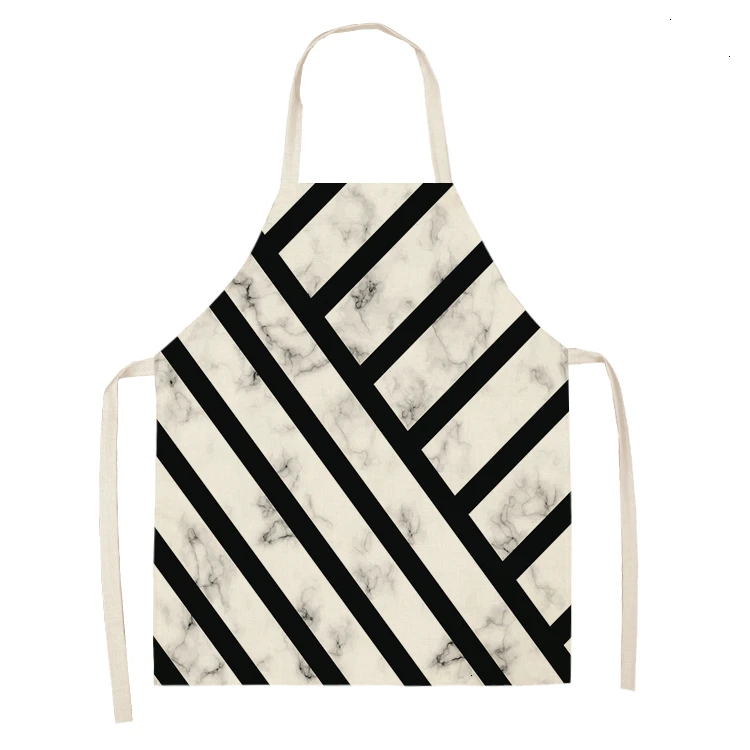 1PC Cotton Kitchen Aprons Linen Printed Sleeveless Pinafore Brief Geometric Women Home Cooking Baking Waist Bib 53*65cm WQL0150 - Цвет: WQL0150-42