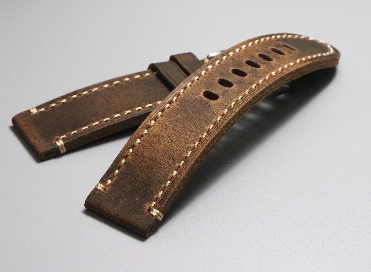 

New Arrivals 20 22mm High-end Handmade Genuine Leather Strap Watch Band Retro Watchbands With Buckle Soft cowhide Bracelet Belt