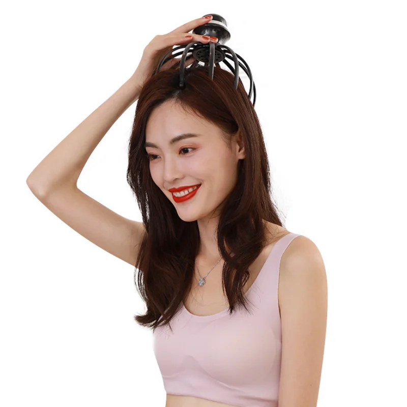 

Electric Head Scalp Massager USB Rechargeable Vibration Head Hair Stress Relief Massage Back Fatig Anti-stress Health Care