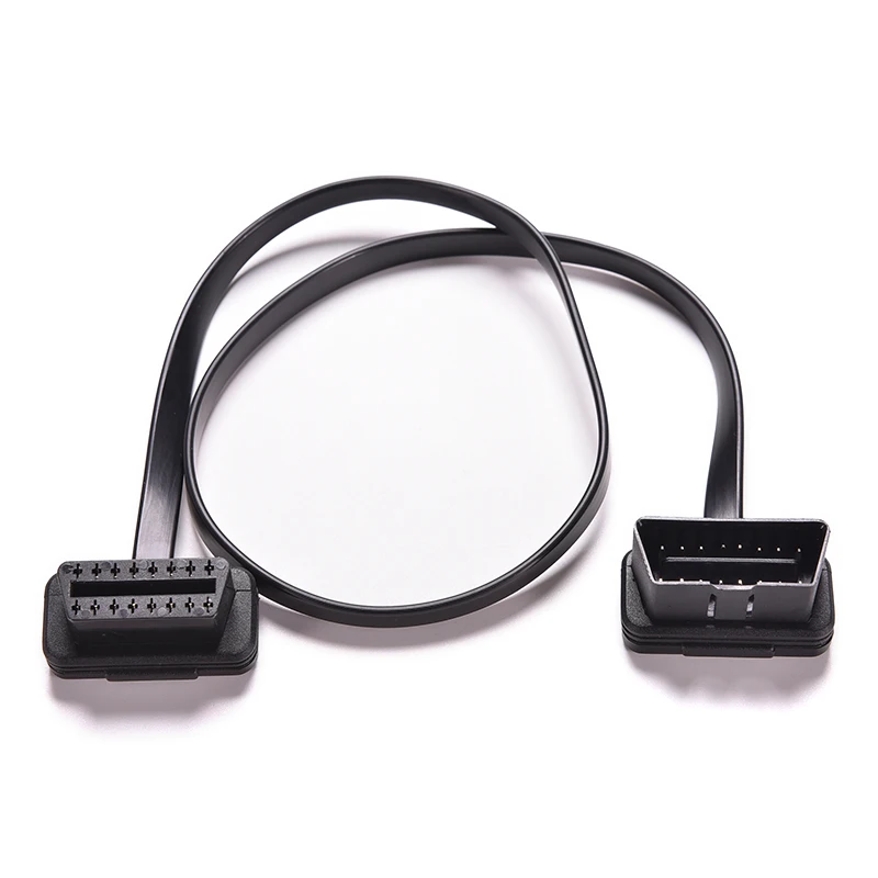 

Flat Thin As Noodle OBDII 2FT OBD2 16Pin ELM327 Male To Female Elbow Extension OBD 2 Auto Car Diagnostic Cable Connector Adapter