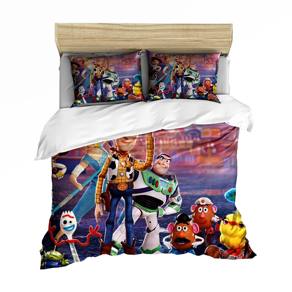 Disney Toy Story Шериф Вуди Базз Лайтер постельный комплект одеяло пододеяльники наволочка детская спальня Decora Мальчики кровать односпальная королева - Цвет: H