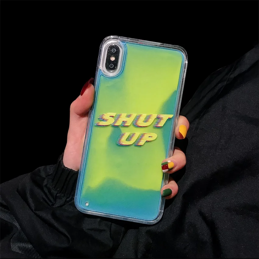 TPU+ PC Модный светящийся Блестящий песок мобильный чехол для iPhone X XR XS максимальный чехол оболочка для iPhone 6S 7 8 Plus