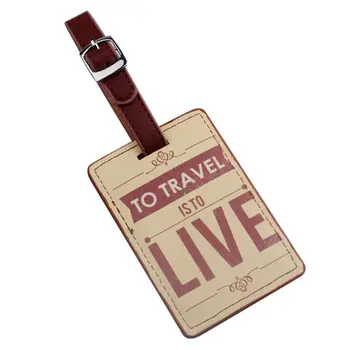 

Travel Luggage Gift Cute PU Suitcase Tag with Strap Tags L9BE