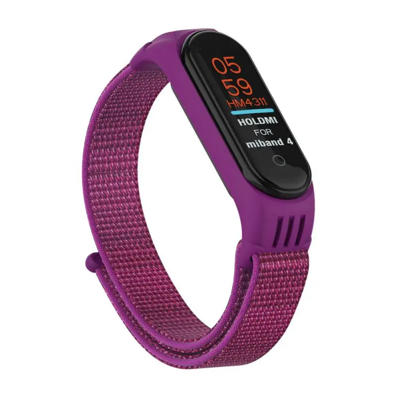 Розовый песок Нейлоновый ремешок для Xiaomi mi band 4 3 сменный Браслет mi b карта памяти - Цвет: Розовый песок