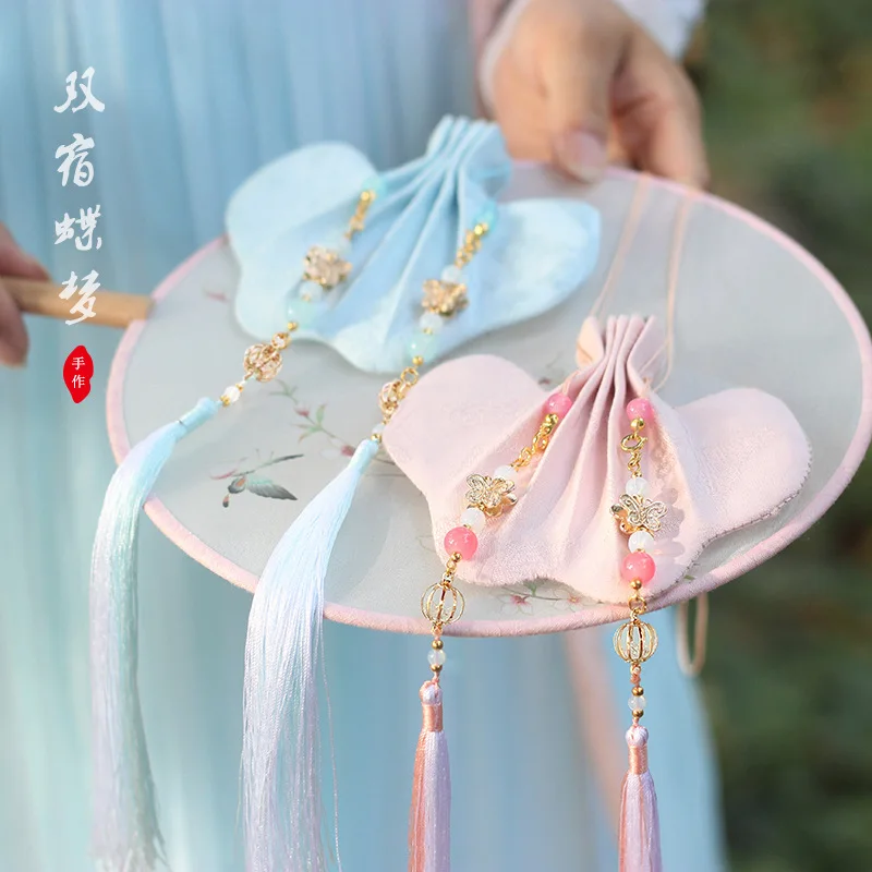 

[Qian li] the Mid-autumn Festival Sachet Antique Style Sachet Entirely Handmade Butterfly Sachet Empty Bag Special Shape Pouch