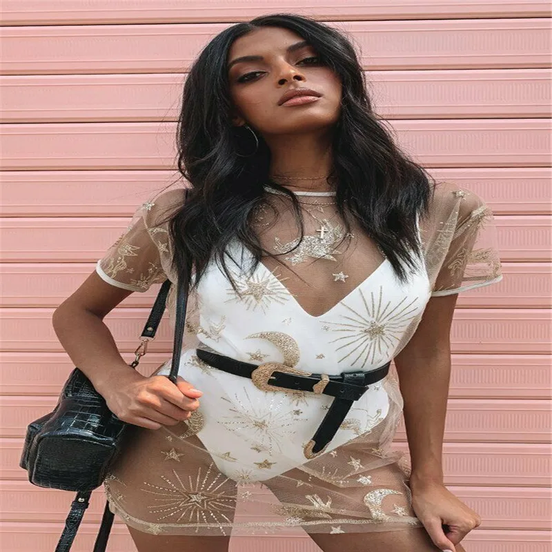 gold mesh cover up dress