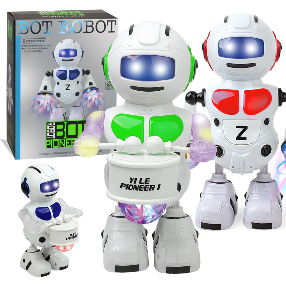 

Children Electric Drum Dancing Robot Models Toy with Colorful Light Music