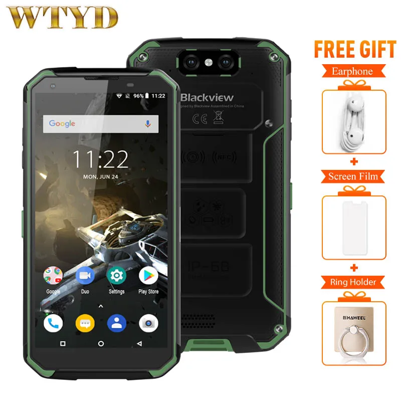 Blackview BV9500 Plus 10000 мАч IP68 Водонепроницаемый 4G мобильный телефон 5,7 ''4 Гб 64 Гб Восьмиядерный Android 9,0 беспроводной зарядный смартфон