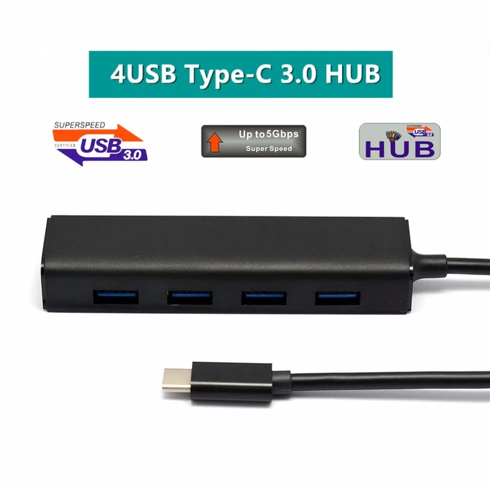 Vention Тип с разъемами типа C и 4-Порты и разъёмы USB 3,0 концентратор высокой Скорость Трансмиссия GL 3520 чип концентратор переходник разветвитель Портативный для ноутбука Macbook