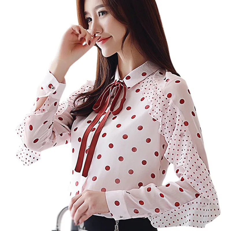 Autumn Korean Style Fashion Bow Design Chiffon