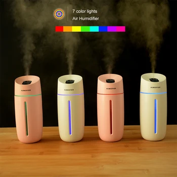 

AirGTC Fashion Air Humidifier Eliminate Static Electricity Clean Air Care for Skin Nano Spray Technology 7 Color Lights Car