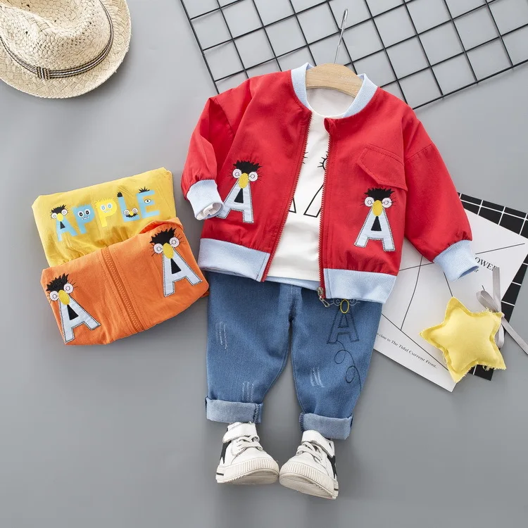 

Childrenswear Spring And Autumn New Style 2019 Number Lettered Discount Handsome Three Pieces Source Goods 0-6 Korean-style