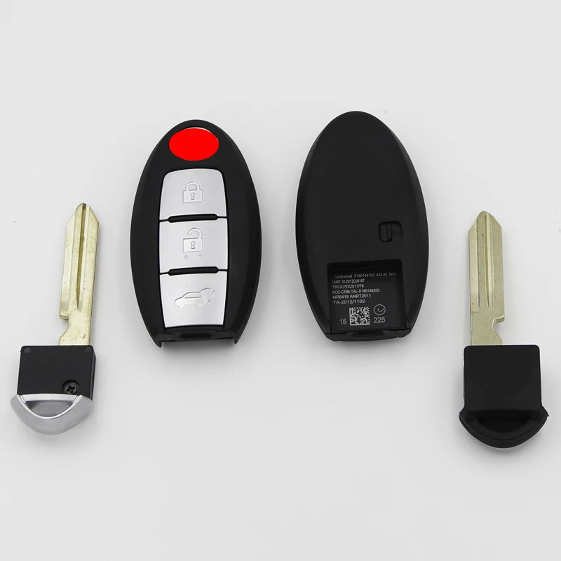 3 BUTTONS CAR KEYLESS GO SMART REMOTE KEY 433MHZ WITH 4A CHIP FOR NISSAN MURANO Z51 Z52 KEYLESS INTELLIGENT SMART REMOTE KEY