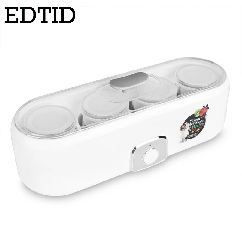 EDTID Electric Yogurt Maker With 4 Glass Cups Automatic Leben Yoghurt rice wine Machine Buttermilk Sour Cream natto Fermenter