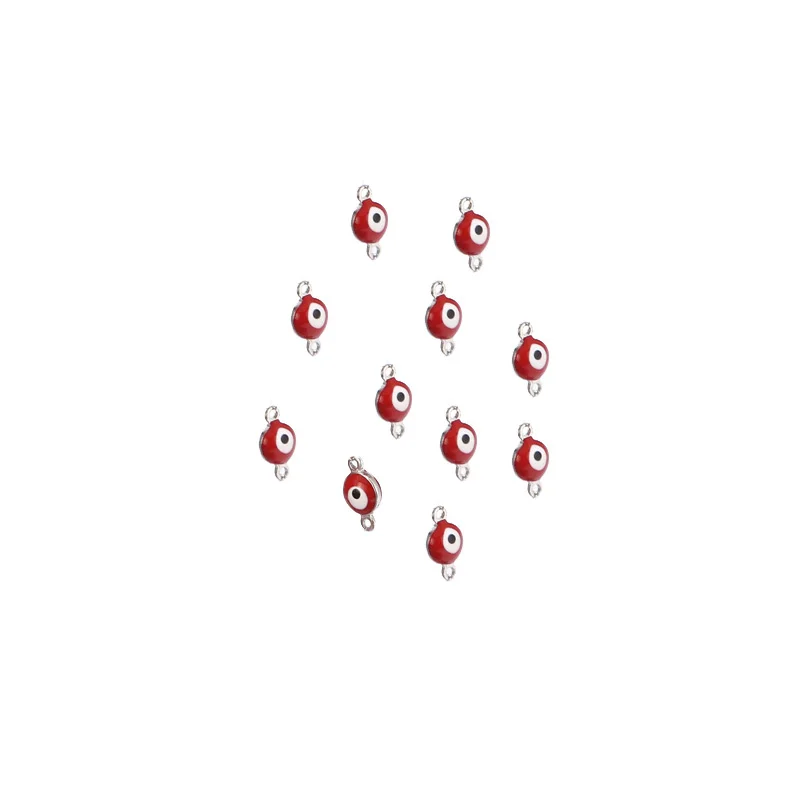 20PCS Stainless Steel Evil Eye Charm Connectors 6mm Gold Fashion Connector Beads for DIY Necklace Bracelet Jewelry Making
