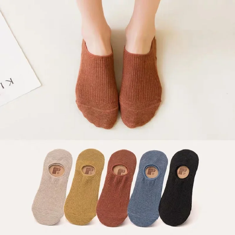 

14 pieces = 7 Pairs Spring Summer Women Socks Solid Color Fashion Wild Shallow Mouth Short Socks Cotton Striped Socks Ladies