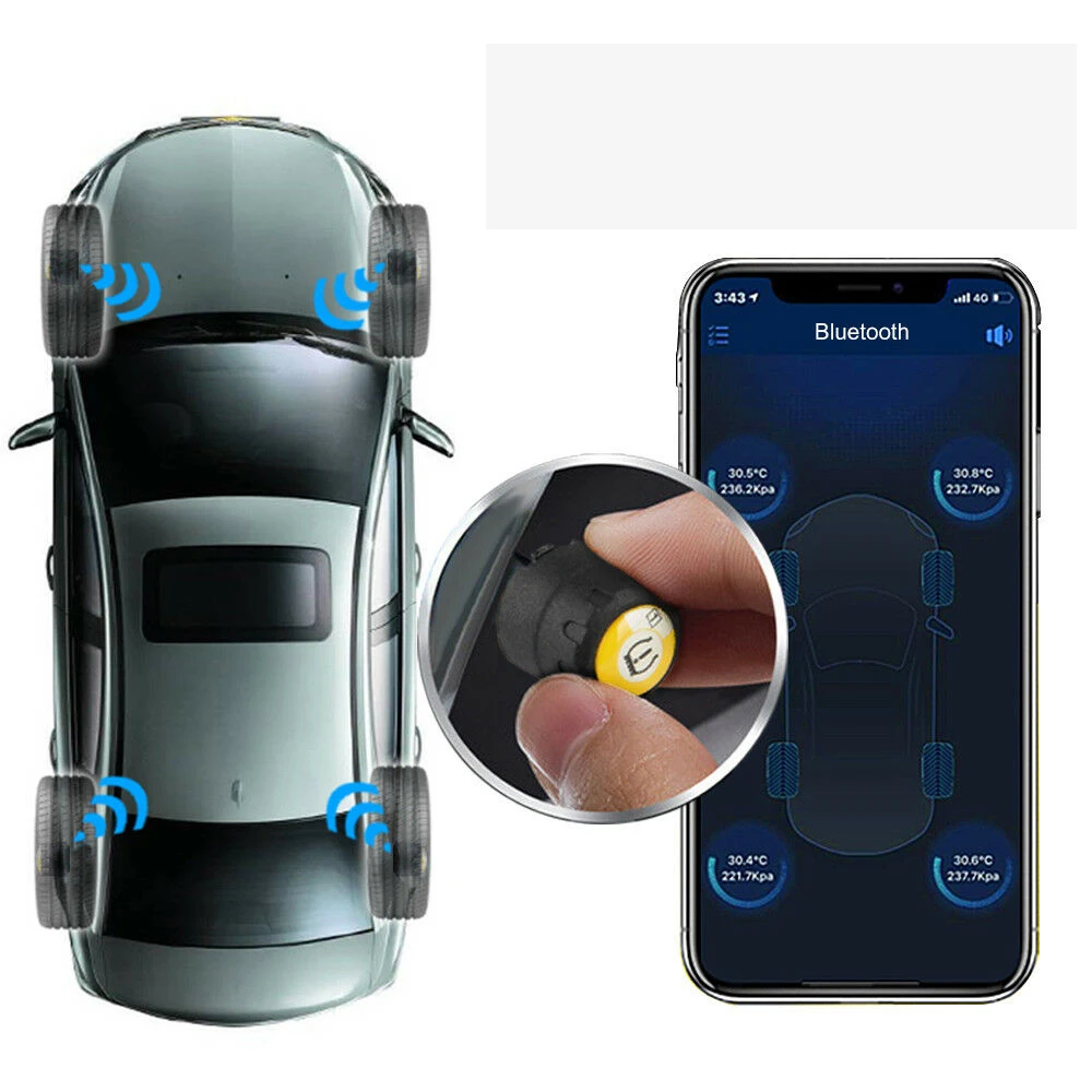 Bluetooth 4,0 автомобильные колеса шин давление тестер монитор мобильный телефон беспроводное соединение IP67 Водонепроницаемый Автомобильный датчик давления в шинах