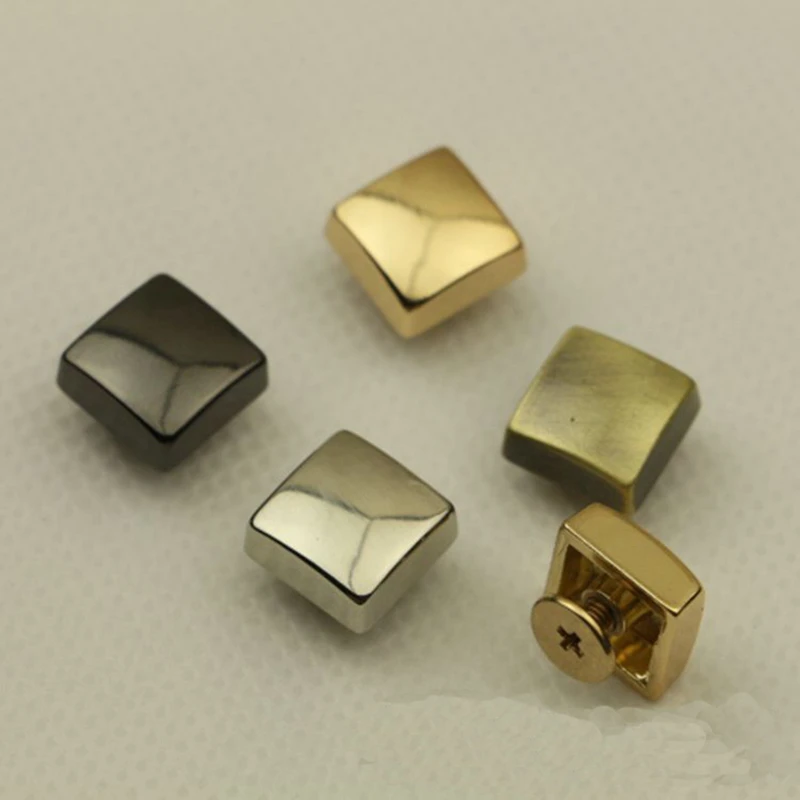Remaches traseros de de forma cuadrada de Metal, 100 piezas, tachuelas para ropa, cuero, artesanía, de decoración, 12mm|Piezas y accesorios para bolsos| - AliExpress