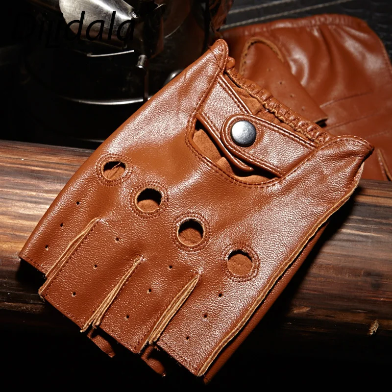 

Dilidala Half Finger Leather Tactical Gloves Men's Thin Driving Anti-skid Riding Tactical Sports Fitness Fingerless Gloves