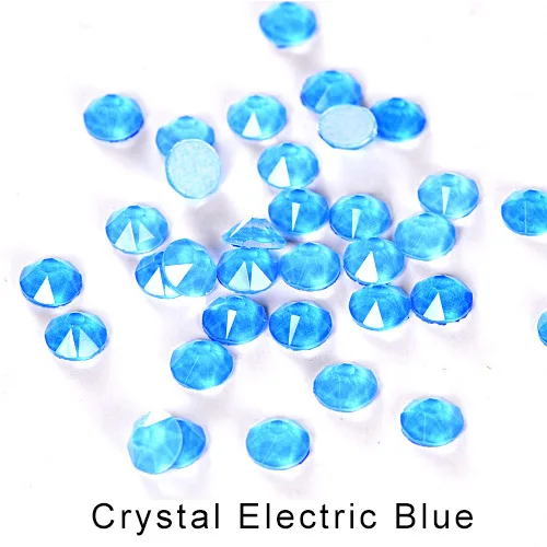Blue 144 шт. SS20 16 граней неоновые Стразы без горячей фиксации Серебристые электрические Стразы для дизайна ногтей стеклянные стразы для танцевальной вечеринки B1296 - Цвет: Blue