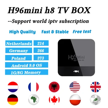 

H96mini h8 Android 9.0 Smart TV Box 1G/8G Support World IPTV Subscription Netherlands German Poland UK Ireland Arabic XXX EPG