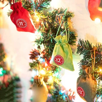 

24pcs Christmas Candy Bags 1-24 Advent Calendar Cotton Linen Gift Sugar Bags Christmas Candy Bag Cotton Linen Gift Sugar Bag